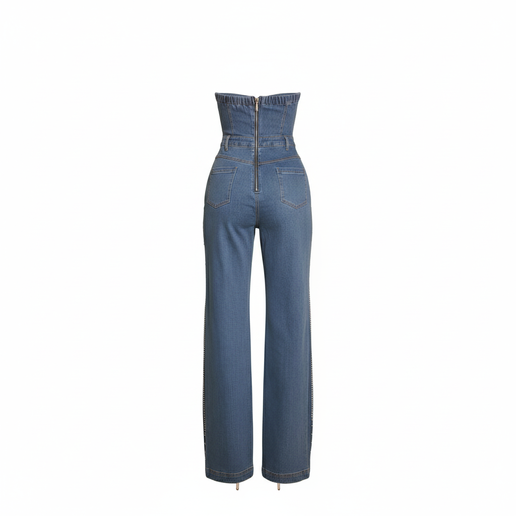 Sparkle Denim Jumpsuit