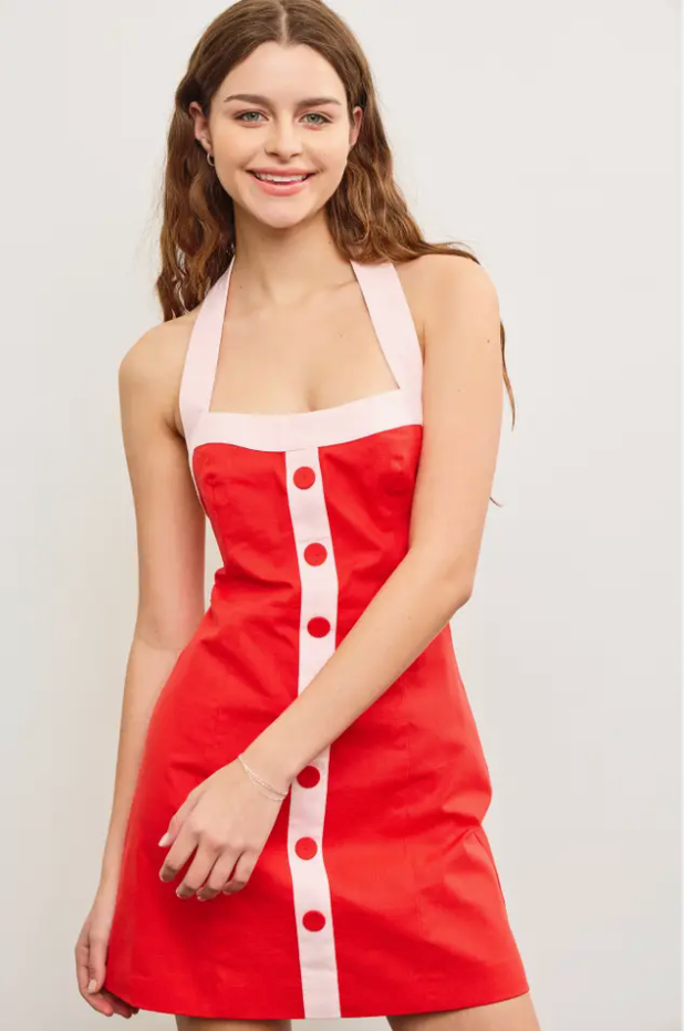 The Button Halter Dress