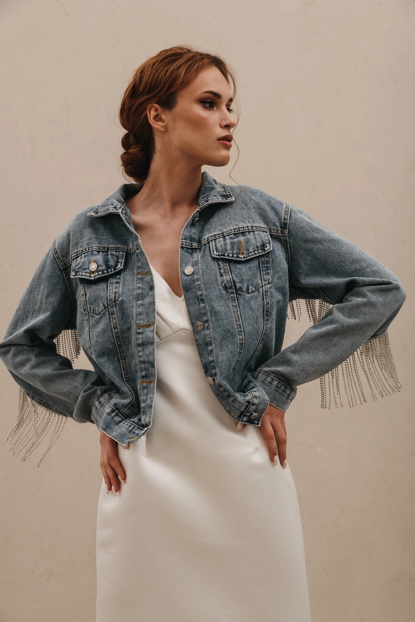 Customizable Fringe Denim Jacket