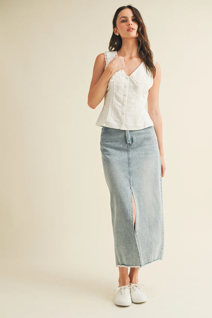 Reformed Luxury Button Closure Top