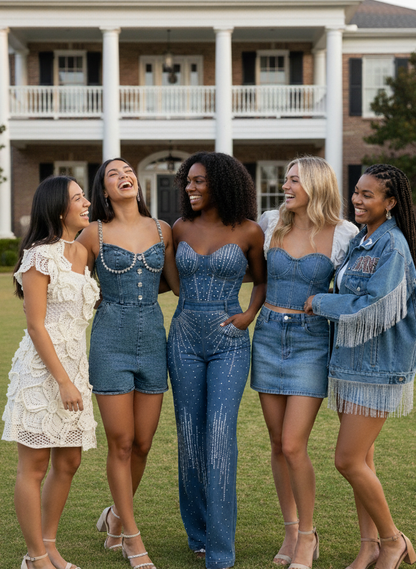 Sparkle Denim Jumpsuit